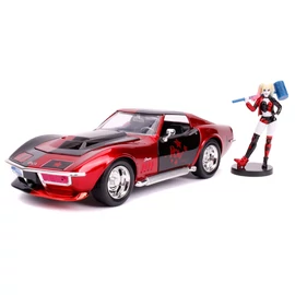 Harley Quinn & 1969 Chevy Corvette Stingray szett modell autó 1:24