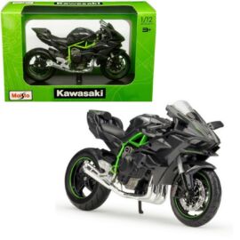 Kawasaki Ninja H2 R sötétszürke/zöld modell 1:12
