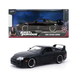 1995 Toyota Supra fekete Fast & Furious modell autó 1:24