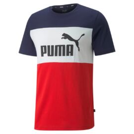 Puma ESS Colorblock férfi póló, kék-fehér-piros, 2022
