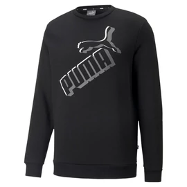 Puma ESS Big logo Crew férfi pulóver, fekete-fehér, 2022