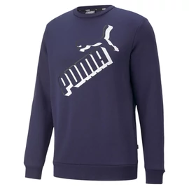 Puma ESS Big logo Crew férfi pulóver, kék-fehér, 2022