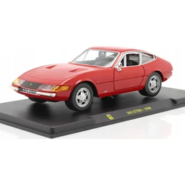 Plexi nélküli verzió Ferrari 365 Gtb4 1968 piros modellautó 1:24