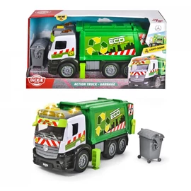 Mercedes Benz "Action Truck" szemeteskocsi szemeteskukával szett,  26 cm