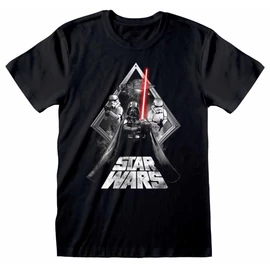 Star Wars Galaxy Portal uniszex póló, fekete-fehér-piros, S23