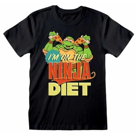 Tini nindzsa teknőcök I'm on the ninja diet uniszex póló, fekete-zöld-narancssárga, S23