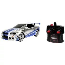 Fast & Furious Brian's Nissan Skyline GT-R (BNR34) ezüst R/C távirányítós autó 1:16