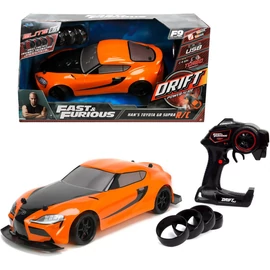 Fast & Furious Han's Toyota GR Supra narancssárga DRIFT R/C távirányítós autó 1:10