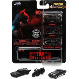 Batman "Batmobile ,Batcycle ,1963 Chevrolet Corvette"nano Hollywood riders szett