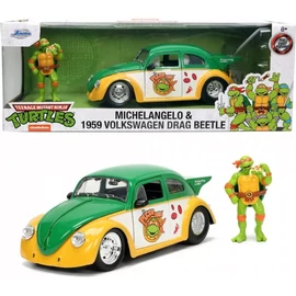 Tini nindzsa teknőcök Mutáns Michelangelo & 1959 Volkswagen Drag Beetle szett modell autó 1:24