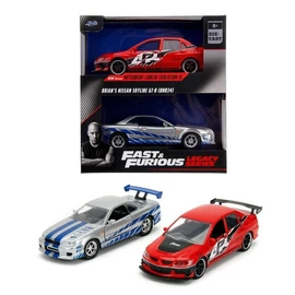 Fast & Furious Legacy Series Pack Mitsubishi lancer Evolution IX & Brian's Nissan  Skyline GT-R (BNR34) modellautó 1:32