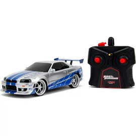 Brian'S 2002 Nissan Skyline Gt-r F&F R/C ezüst távirányítós autó 1:24