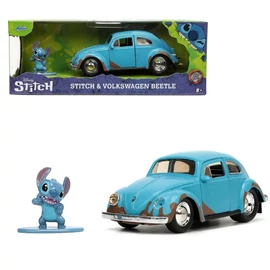 Stitch & Volkswagen Beetle kék modellautó 1:32