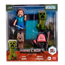 Minecraft Movie (Steve & Dennis & Creeper & Malgosha) 6,3 cm fém figura szett