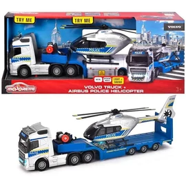 Volvo Truck + Airbus Police helicopter with light & sound ezüst játékszett 35 cm