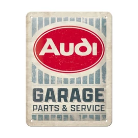 Audi Garage "Parts  & Service" dombornyomott fémplakát 15 x 20 cm "26263"