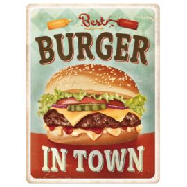 Best Burger "In Town" dombornyomott fémplakát 30 x 40 cm "23356"