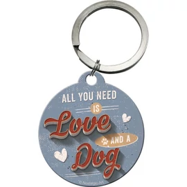 Love dog "kutyás" fém kulcstartó 