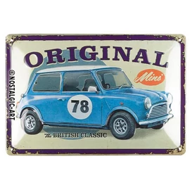 Original Mini "The British Classic" dombornyomott fémplakát 20 x 30 cm "22403"