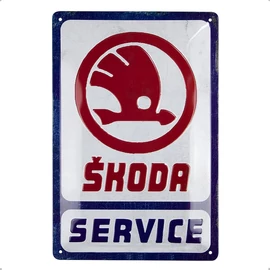 Skoda "Service" dombornyomott fémplakát 20 x 30 cm "22397"