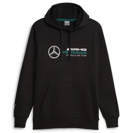 Puma Mercedes AMG Petronas ESS Fleece férfi kapucnis pulóver, fekete-fehér-zöldeskék, S23