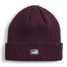 Puma uniszex Classic Cuff téli kötött sapka, midnight plum-sötétszürke-fehér, S24