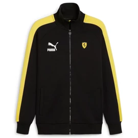 Puma Ferrari Race Iconic T7 férfi cipzáros pulóver, fekete-sárga, S24