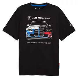 Puma BMW M Motorsport BOLD Graphic M4GT4 EVO férfi póló, fekete-fehér-kék-piros, S25