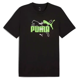 Puma ESS logo LAB Summer férfi póló, fekete-zöld-fehér, S25