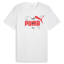 Puma ESS logo LAB Summer férfi póló, fehér-piros-fekete, S25
