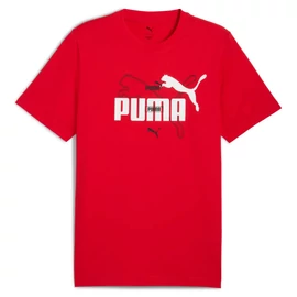Puma ESS logo LAB Summer férfi póló, piros-fehér-fekete, S25