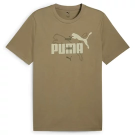 Puma ESS logo LAB Summer férfi póló, velvet moss khaki-törtfehér-fekete, S25
