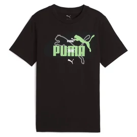 Puma ESS logo LAB Summer junior gyerek póló, fekete-zöld-fehér, S25