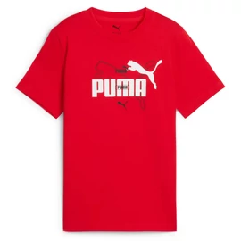 Puma ESS logo LAB Summer junior gyerek póló, piros-fehér-fekete, S25