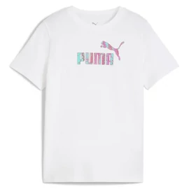 Puma NATURE 2.0 junior gyerek póló, fehér-lila-türkiz, S25