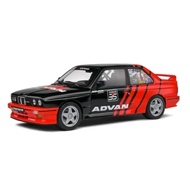 BMW E30 M3 Advan Drift Team fekete/piros 1990 modellautó 1:18