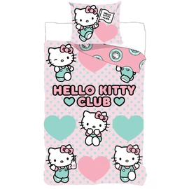 Hello Kitty Club gyerek, ovis ágyneműhuzat 100×135 cm, 40×60 cm