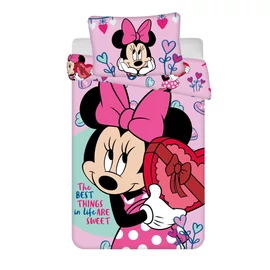 Disney Minnie Sweets gyerek, ovis ágyneműhuzat 100×135 cm, 40×60 cm