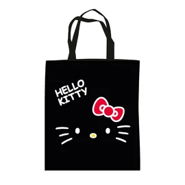 Hello Kitty Black vászontáska, bevásárlótáska 44 cm