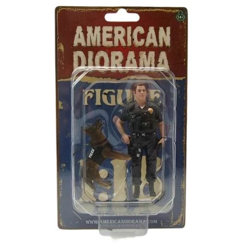 AMERICAN DIORAMA Police with K9-Unit I figura szett modell 1:18