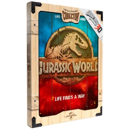 Jurassic World Logo 'Life finds a way' WOODART 3D faplakát