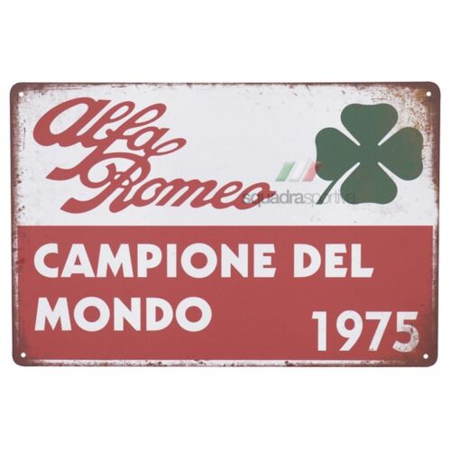 Alfa Romeo Campione Del Mondo 1975 fémplakát 20 x 30 cm