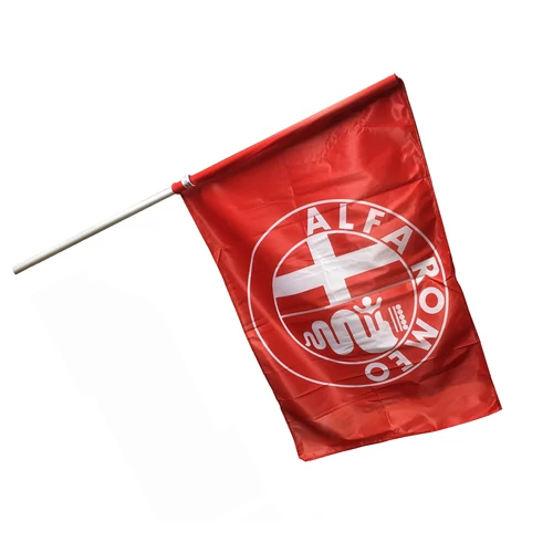 Alfa Romeo zászló piros/fehér rúddal 90 x 60 cm