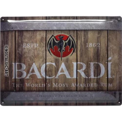 Bacardi dombornyomott fémplakát 30 x 40 cm