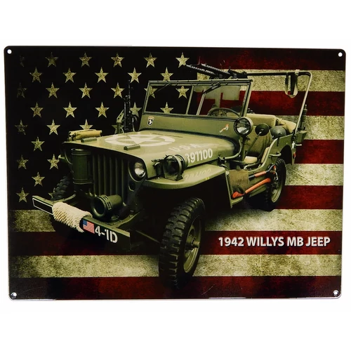 1942 Willys MB Jeep fémplakát 40 x 30 "TACSP2365"