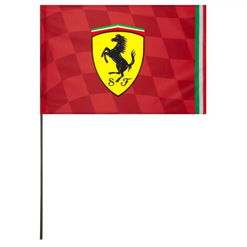 Ferrari zászló piros kockás rúddal 90 x 60 cm