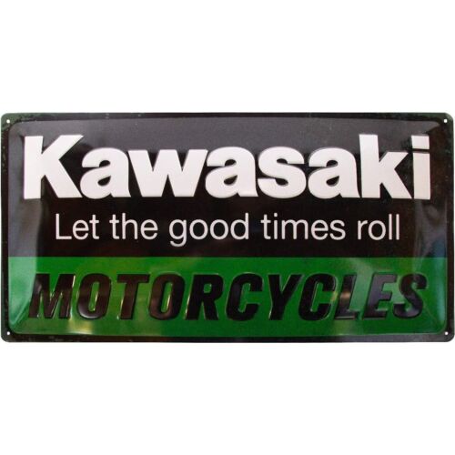 Kawasaki dombornyomott fémplakát 25 x 50 cm