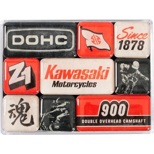 Kawasaki mégnes-szett "Motorscycles" 9 x 7 cm 