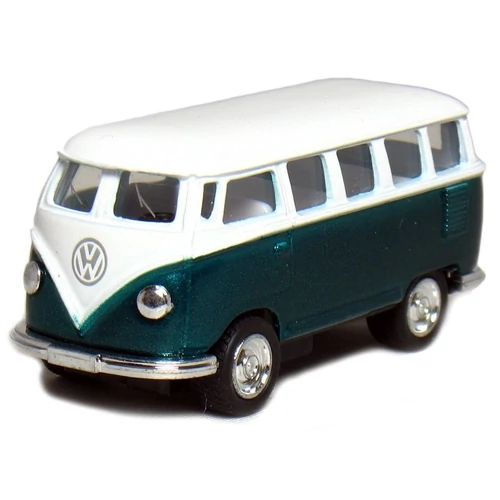 1962 Classical Volkswagen Samba Bus zöld hátrahúzós autó 1:64