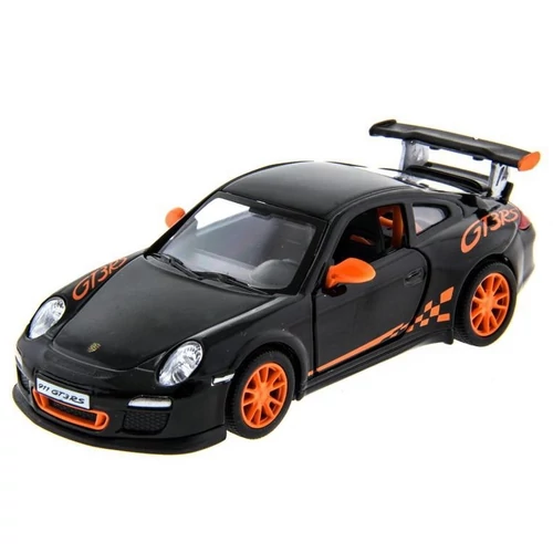  2010 Porsche 911 GT3 RS fekete hátrahúzós autó 1:36
